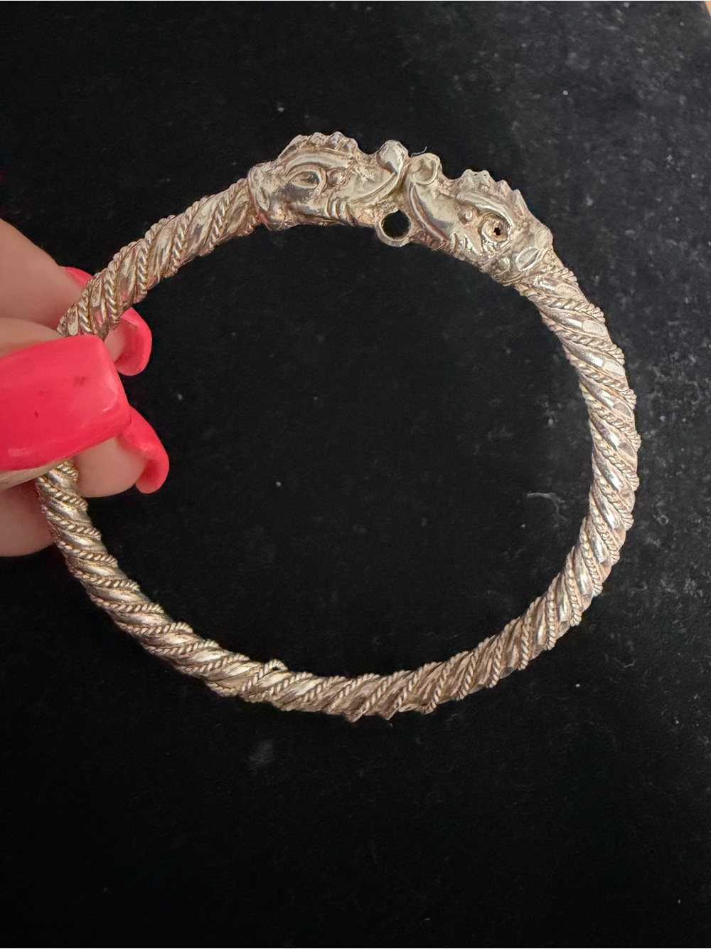 925 STERLING SILVER DRAGON BANGLE BRACELET